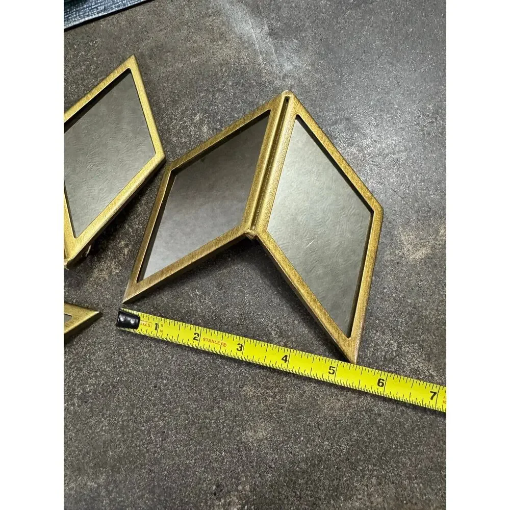 Urban Outfitters Set of 3 Wall Mirrors Brass Style Chevron Pattern Home Decor
